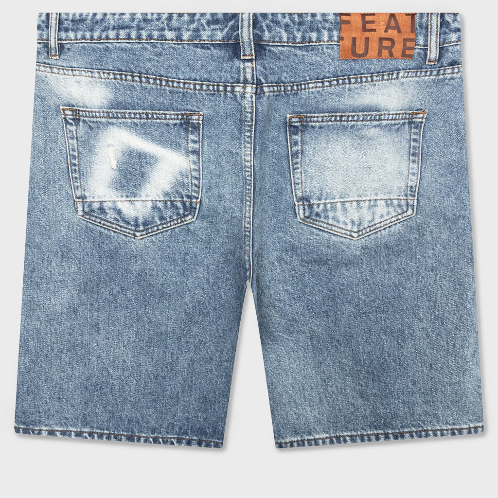 헐렁한 jorts- 빈티지 메드 블루