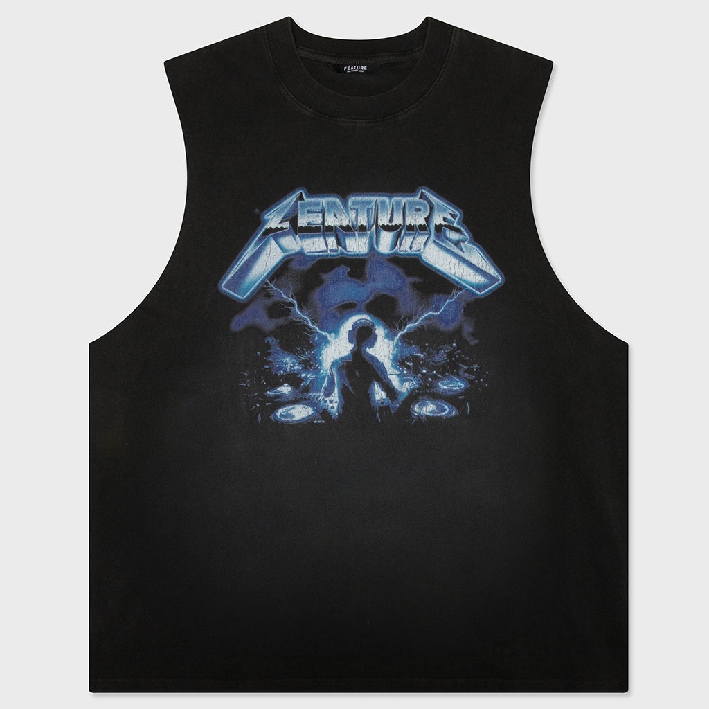 Lightning Muscle Tee - Black