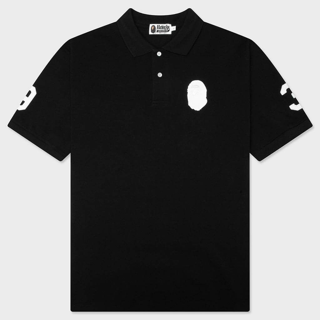 Large Ape Head Relaxed Fit Polo - Black